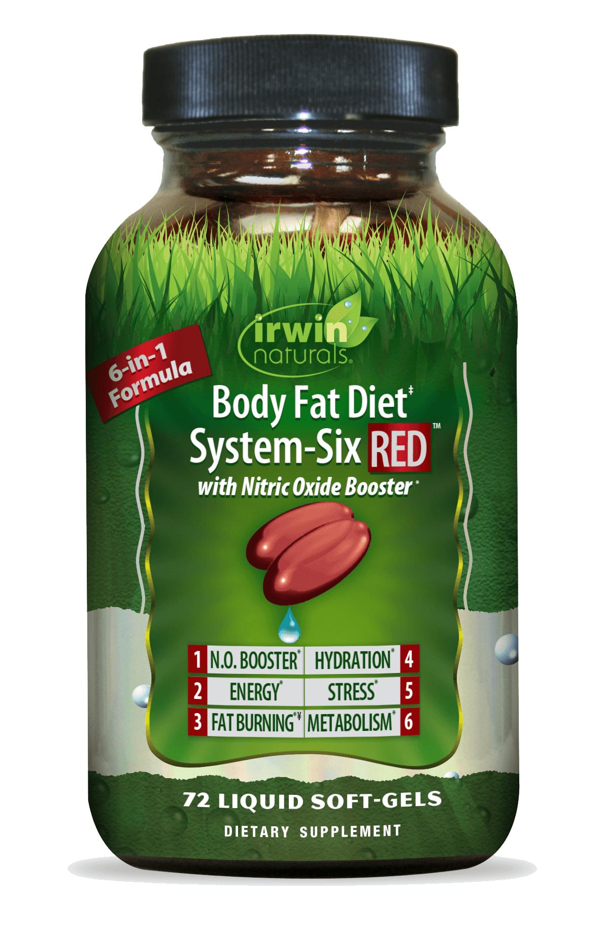Body Fat Diet System Six Red with Nitric Oxide Booster Irwin Naturals
