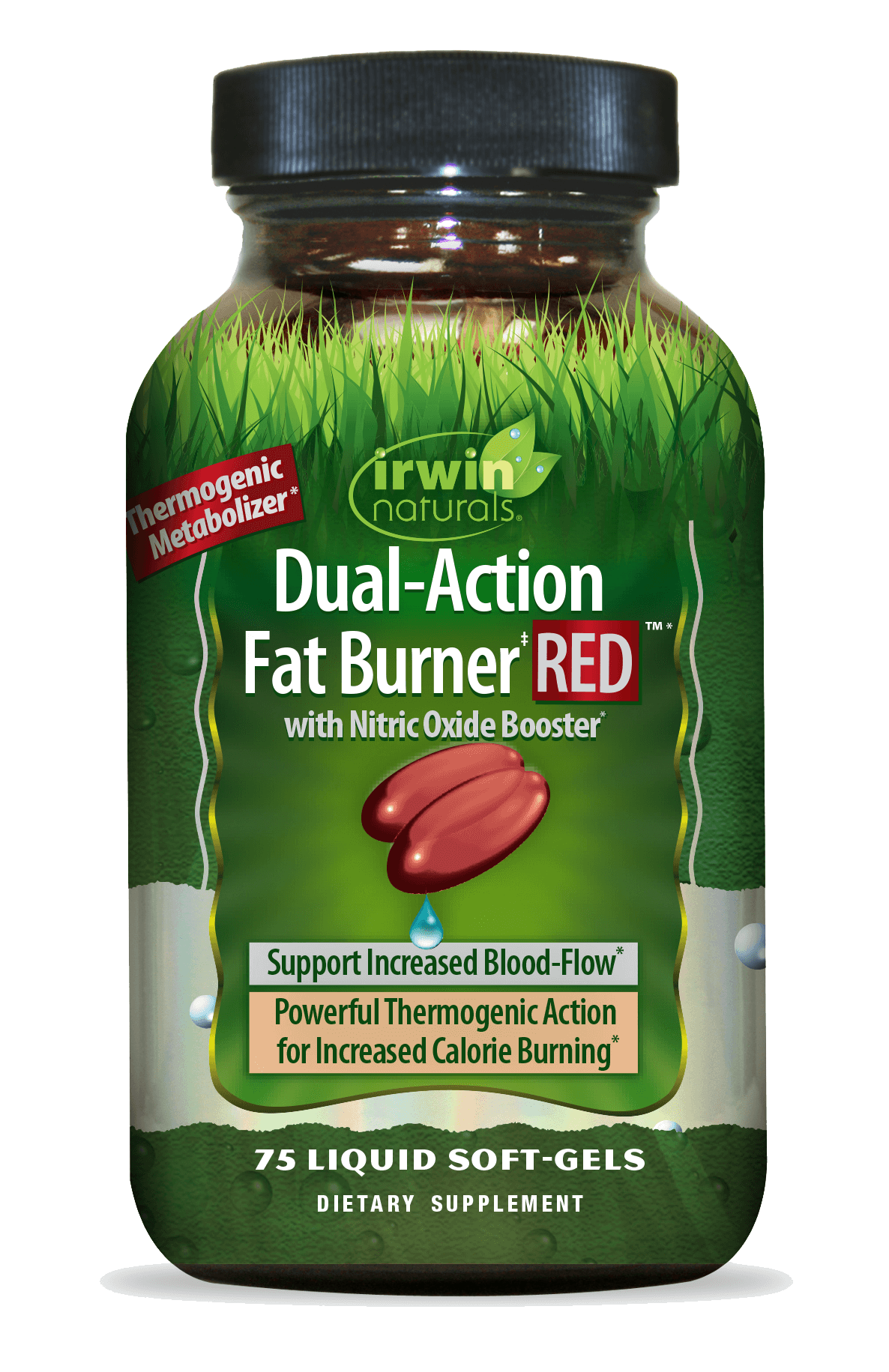 Dual Action Fat Burner Red with Nitric Oxide Booster by Irwin Naturals