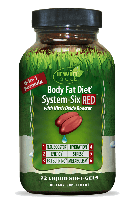 Body Fat Diet System Six Red with Nitric Oxide Booster Irwin Naturals