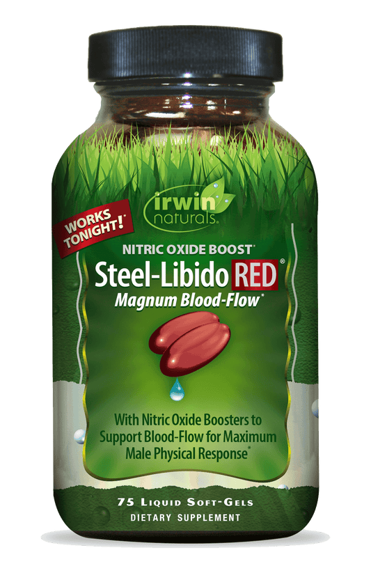 Nitric Oxide Boost Steel Libido RED Magnum Blood Flow by Irwin Naturals